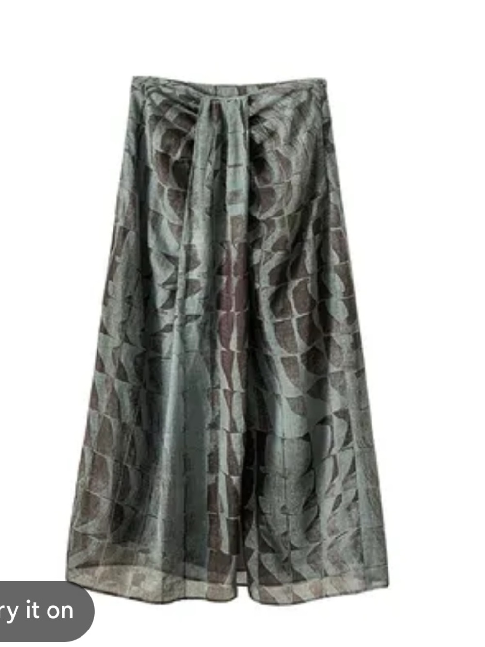 Massimo Dutti NWT printed lyocell ramie midi skirt size 10 5220/859